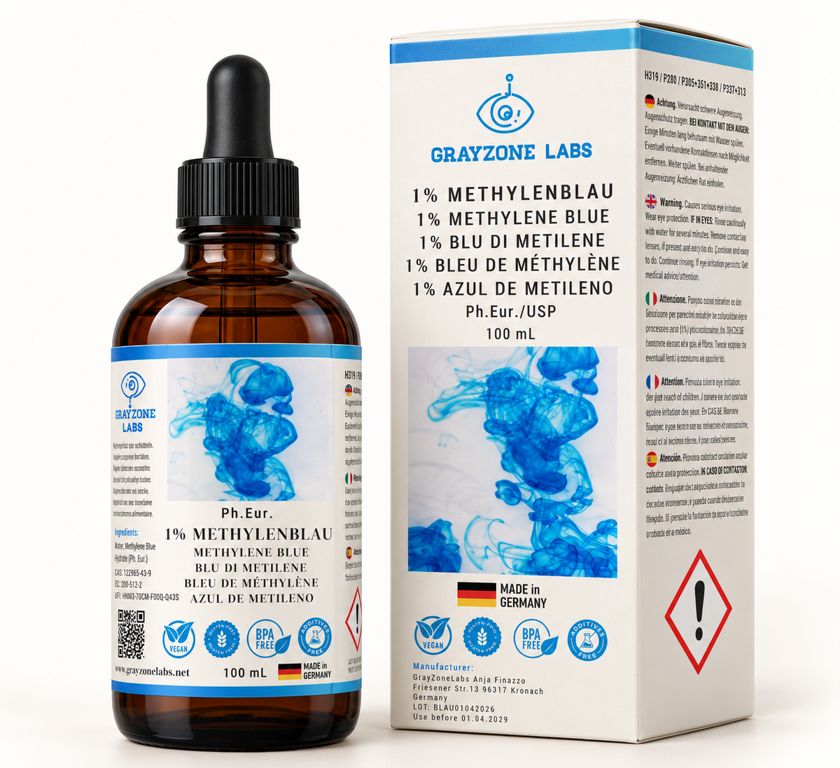 Methylenblau 1 % Lösung, Produktinformationen, nicht zur Einnahme