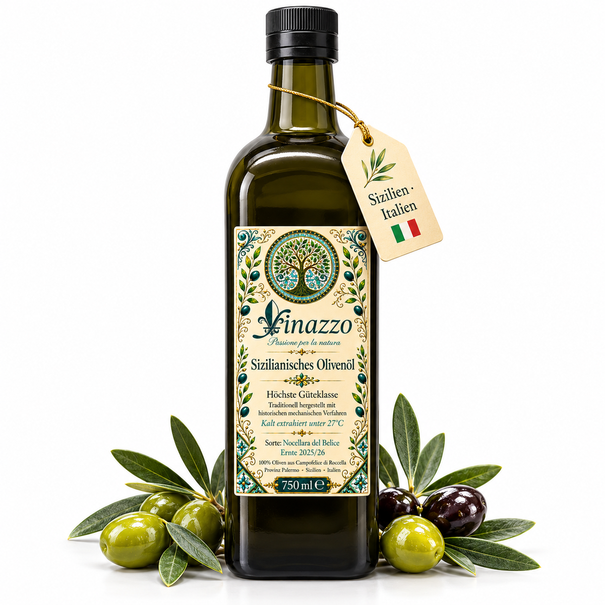 Sizilianisches Olivenöl Nocellara del Belice 0,75 l Finazzo